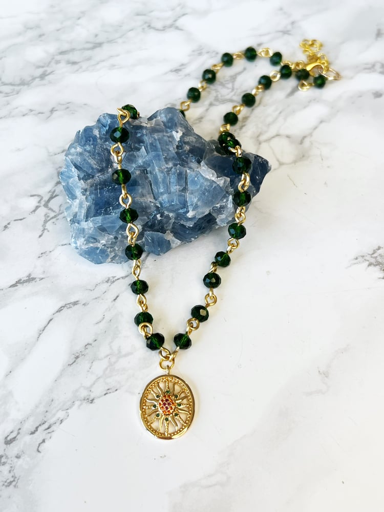 Image of sun medallion necklace