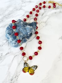Image 1 of painted jezebel butterfly pendant