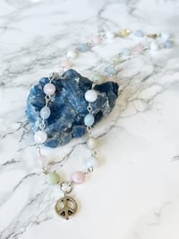 Image 1 of morganite peace sign necklace