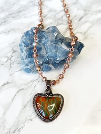Image 1 of wire wrapped fluid art collaboration pendant 2