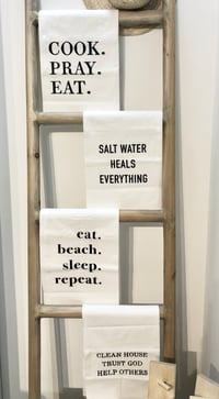 Image 2 of 100% Cotton Tea Towel-EAT. BEACH. SLEEP. REPEAT