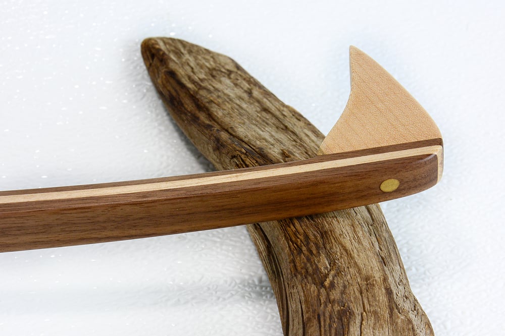 Image of Handcrafted Wooden Back Scratcher, Back Massager, Parent Gift, Maple and Walnut Backscratcher