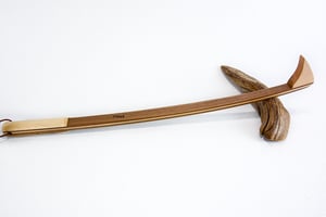 Image of Handcrafted Wooden Back Scratcher, Back Massager, Parent Gift, Maple and Walnut Backscratcher