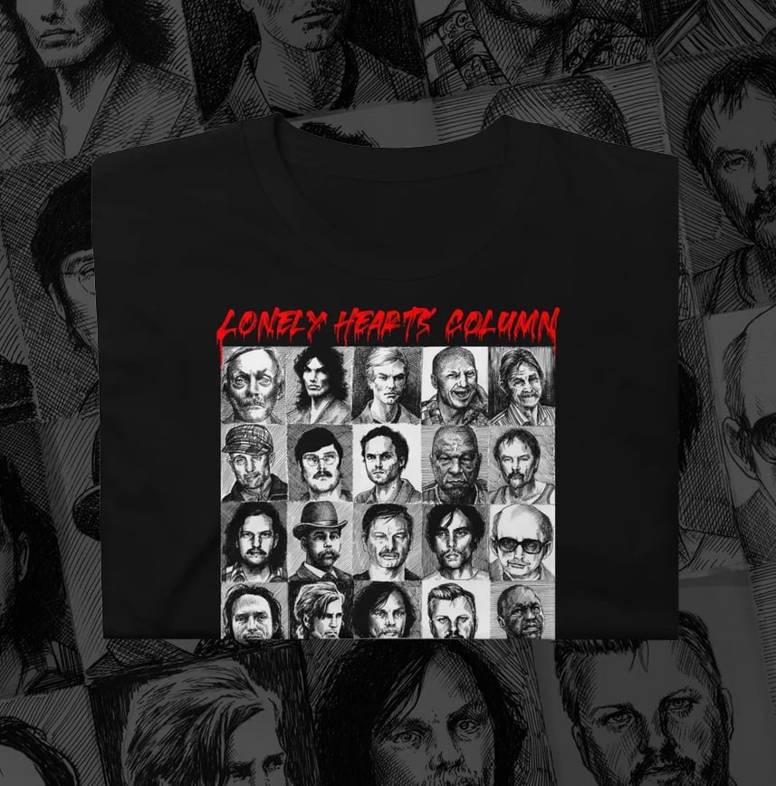 Lonely Hearts Column T-Shirt B/W