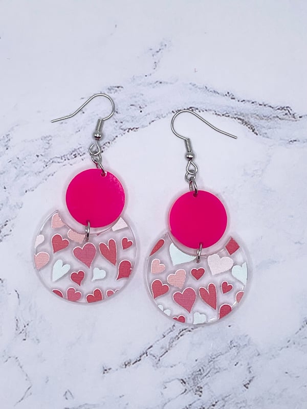 Image of Valentine's Day Circle Cutout Earrings