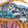 Kitten in Yarn Basket Round Shaggy Latch Hook Rug