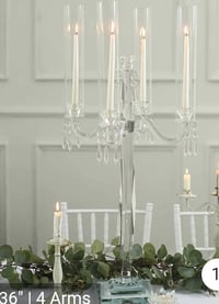 Image 1 of Crystal clear candlelabras centerpiece