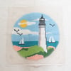 Lighthouse Nautical Round Shaggy Latch Hook Rug