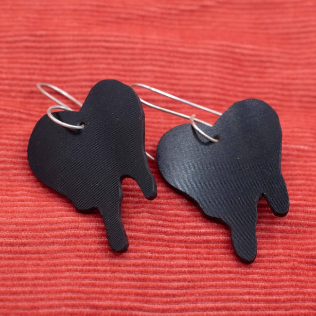 Vinyl Record Drip Heart Earrings *Pre-Order*