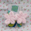 Knit Flower Earrings