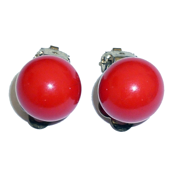 Image of Red Ball Earrings