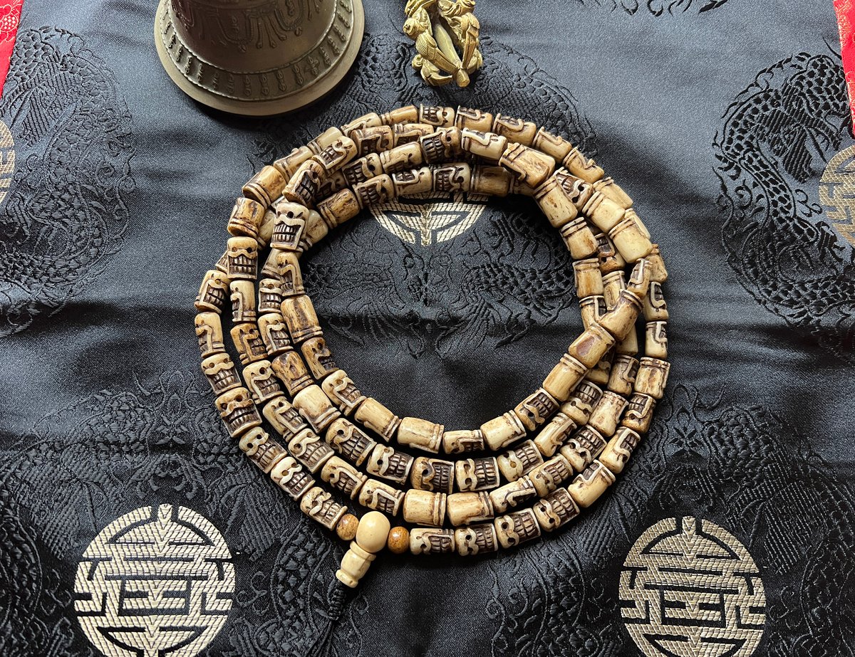 Tibetan Skull Beads: Hand-Carved Tibetan Yak Bone 