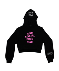 Image 3 of ANTI SOCIAL STAR CROPPED HOODIE