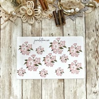 Image 3 of Flower Cluster Sticker Sheet | Transparent & Premium White Sticker Sheet 