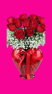 Roses in Heart Vase | Base de Corazon con Rosas 