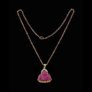 Image of 10 K Jumbo Smiling Buddha Pendant (Particially Iced)