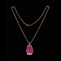 Image 2 of 10 K Praying Kuan Yin Buddha Pendant (Particially Iced) 