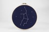 Zodiac Constellation embroidery hoop art - Zodiac Star Sign wall hanging art, Home decor