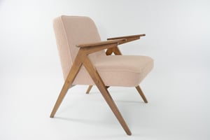 Image of Fauteuil BUNNY bouclette rose