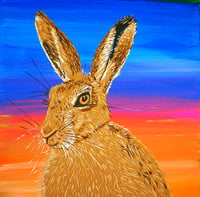 Sunset Hare on canvas