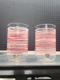 Image 1 of Pair of 8oz wrapped cups in red, white, and pink