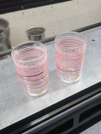 Image 2 of Pair of 8oz wrapped cups in red, white, and pink