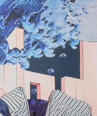 Image 3 of IL MARE SOPRA - The sea above - Pink & blue headless figure – Vibrant Portrait with Sacred Glow