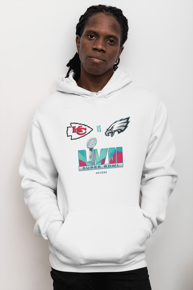 Chiefs Vs Eagles SuperBowl 57 Hoodie Stitch PressXpressCustoms