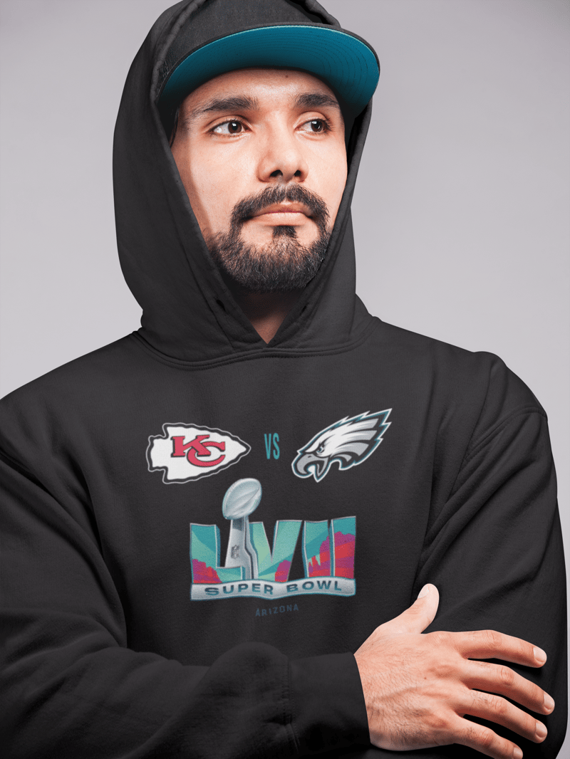 Eagles vs Chiefs SB 57 Retro Hoodie