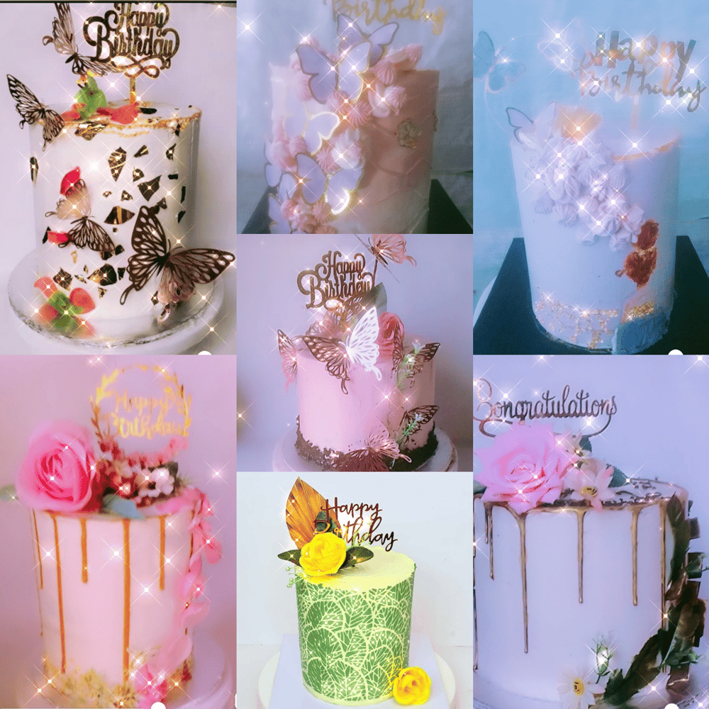 Image of Flower and butterfly cakes