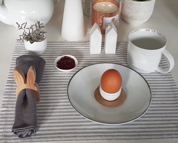 Image of Egg Cup with Wooden Plate