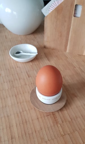 Image of Egg Cup with Wooden Plate