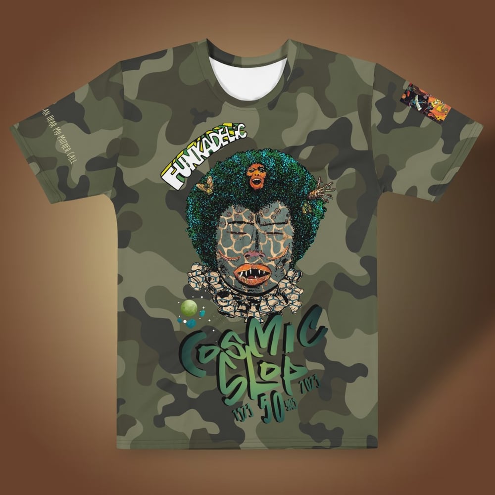 Image of CAMO EDITION - Cosmic Slop 50th Anniversary Vintage Art Re-Mix T-shirt