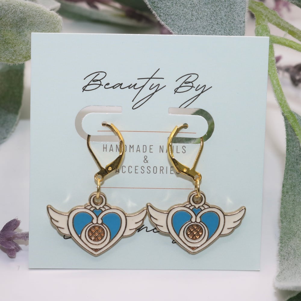 Image of Sailor Moon Angel Wings White Earrings