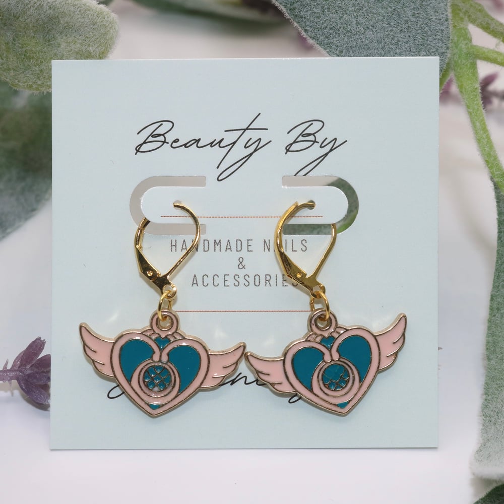 Image of Sailor Moon Angel Wing Pink Earrings