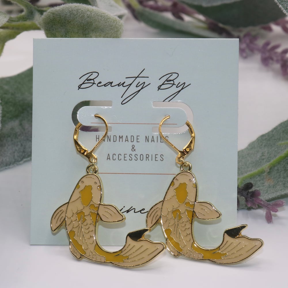 Image of Yellow Koi Fish Drop Earrings