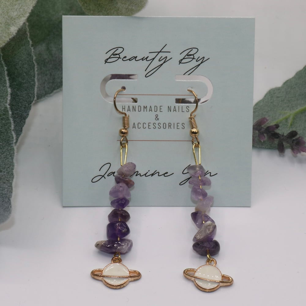 Image of Amethyst Drop Earrings