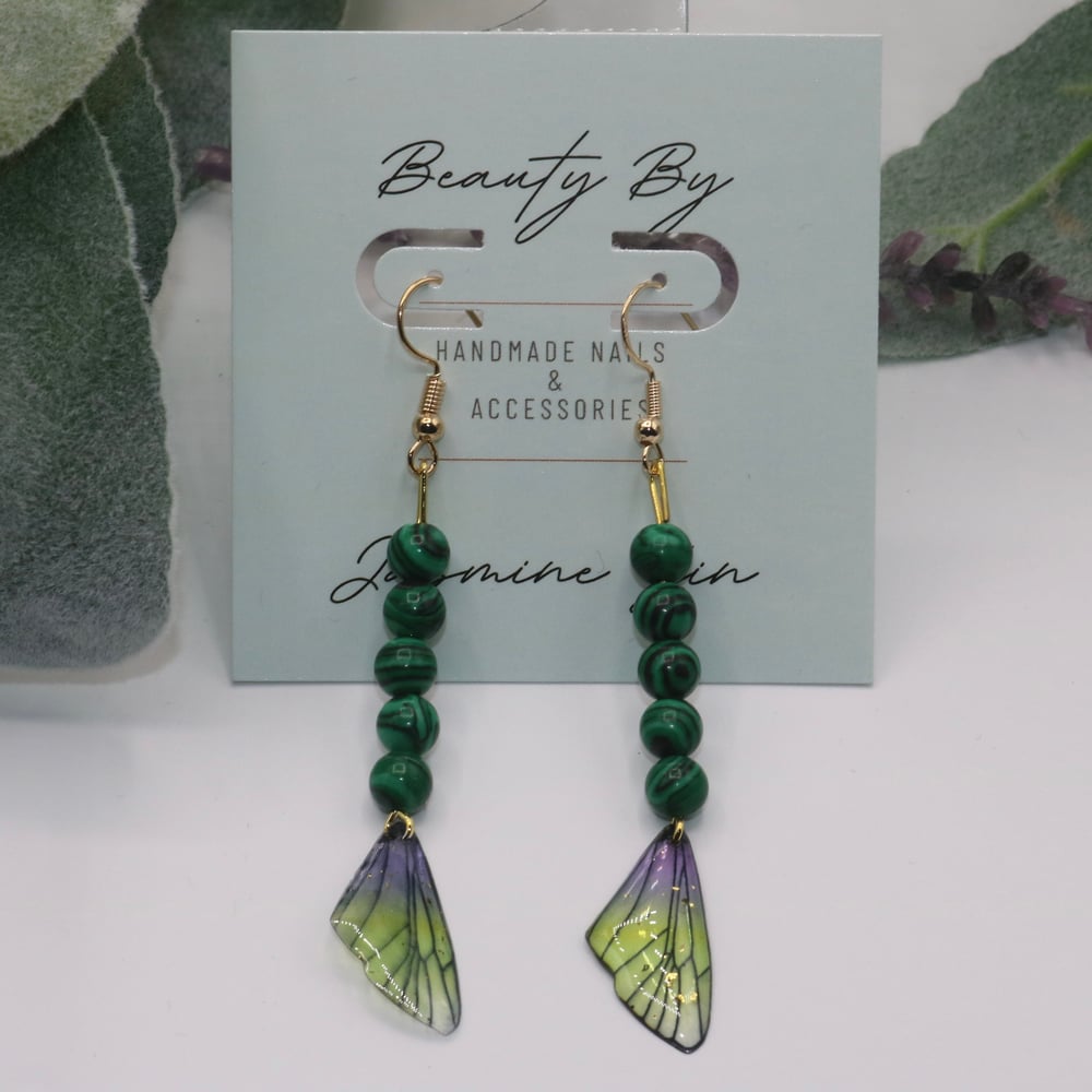 Image of Malachite Fairy Drop Earrings