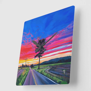 Image of Sunset On Lyona Road Acrylic Clock