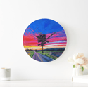 Sunset On Lyona Road Acrylic Clock