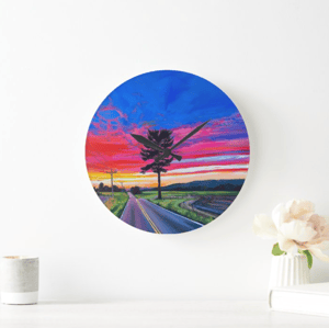 Image of Sunset On Lyona Road Acrylic Clock