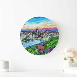 Image of Steel City Sunset Acrylic Clock