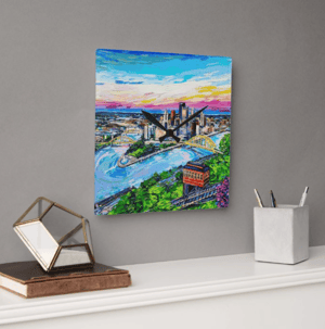 Image of Steel City Sunset Acrylic Clock