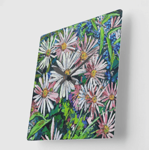 Image of Evelyn's Flowers Acrylic Clock