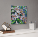 Evelyn's Flowers Acrylic Clock