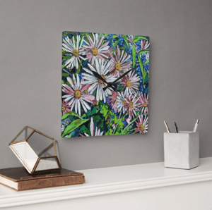 Image of Evelyn's Flowers Acrylic Clock