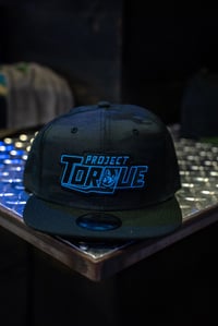 Image 2 of BLACK SNAPBACK BLUE OUTLINE 