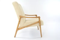 Image 2 of Fauteuils Pen velours côtelé ivoire