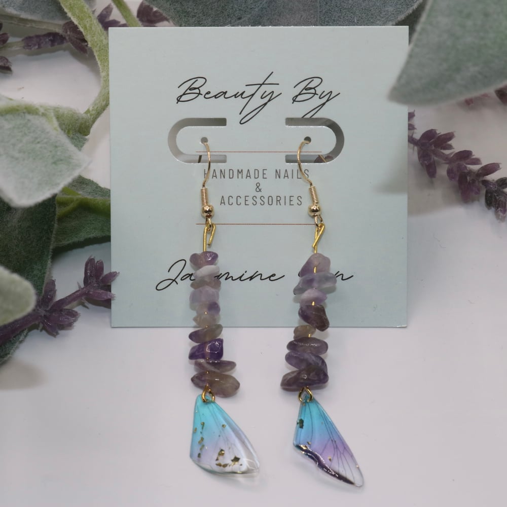 Image of Amethyst Fairy Drop Earrings