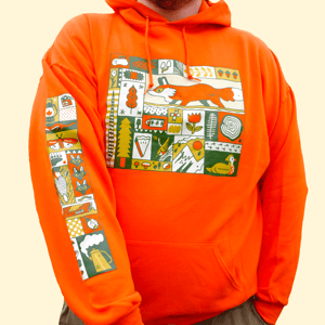 Autumnal Quilt Hoodie - ORANGE